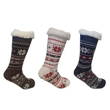 Hüttensocken Kuschelsocken Winter Strick Fleece ABS Weihnachten Top