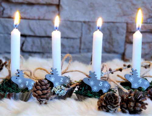 Rentiere adventszahlen set - rentiere,