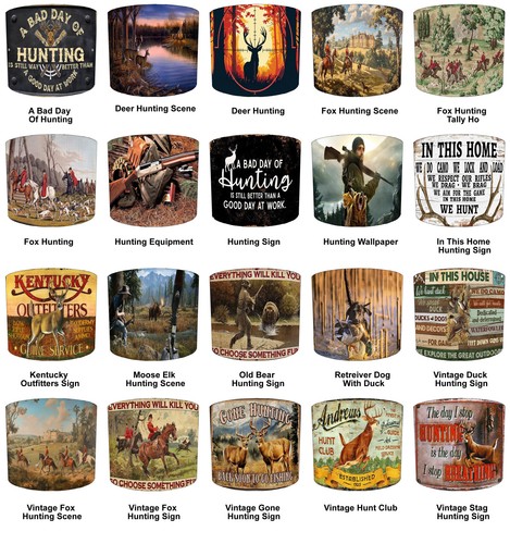 Fox hunting lampshades - hunting,