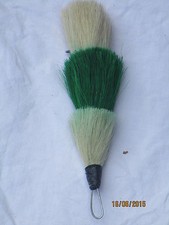 Welsh Guards Bearskin Plumes,Garde Federbusch Bärenfellmütze,weiß/grün/weiß,gebr