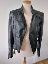 Zara ECHTLEDER BIKER Leder Jacke BLOGGER SCHWARZ Gr. M 38 NeuW