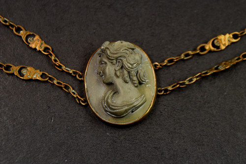 Antikes collier mit lavagemme - collier,
