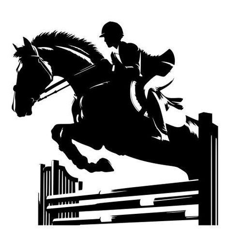 Springreiter pferd aufkleber - pferd,