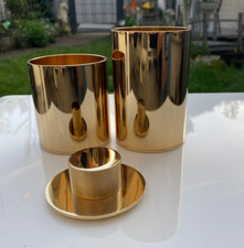 Decor Walther Club Grind Gold 2 Teil Kosmetikbehälter Gold Glenz Badezimmer Set 