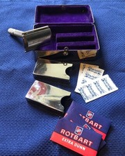 Altes Rotbart Rasier-Set / Reiseset / Silbernes Metalletui origin. Rasierklingen