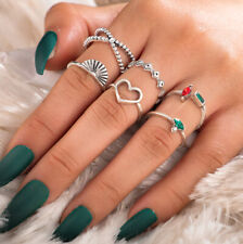 Set 6pcs Finger Ringe Fingerspitzenring Vintage Zirkonia Stein