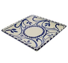 Quadratischer Teller / Servierplatte Tapas 25 cm x 25 cm Spanische Handarbeit Keramik Pottery