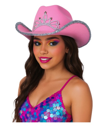 Pinker cowboyhut mit - cowboyhut,