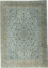 Perserteppich Kashan Kork 422 x 300 cm Orientteppich Top Zustand - Pistaziengrün