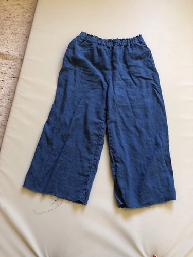 Königsblaue leinenhose mit - königsblaue,