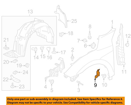 Honda oem civic fender - oem,