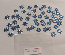 50 Pailletten 3D " Blumen " 14mm ** hellblau gewölbt Deko basteln Karten Kerzen