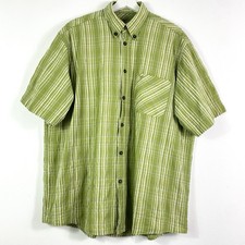 Carlo Colucci Hemd Freizeithemd Kurzarm Gr.XL Herren Seersucker Grün Weiß