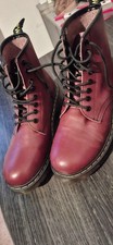 Boots Stiefel Gr. 42 Damen Kunstleder  NEUWERTIG Halbschuhe Weinrot Leder