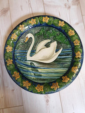 Karlsruher Majolika Wandteller Schwanenteller von Hans Thoma limitiert