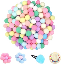 Pompons zum Basteln, 100 Stück 2cm Macaron Farbe Pompons, Filzkugeln zum Basteln