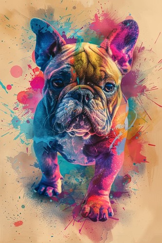Bulldogge leinwand bild - leinwand, druck