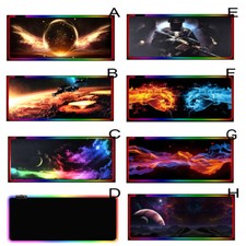 XXL LED 800 x 300 mm RGB Gaming-Mauspad USB Mousepad Anti-Rutsch-Matte PC Laptop