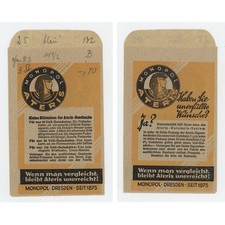 Dresden Monopol Ateris Zigarettenfabrik Zigaretten Tabaktüte Reklame historisch