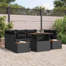 Garten Essgruppe mit Kissen mit Kissen 7 pcs Garten-Esszimmer-Set vidaXL