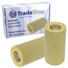 Akku 1,2V Sub-C Industrie Zelle 3000mAh Ni-MH Aufladbar Ersatz in Spar-Sets
