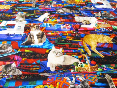 Katzen stoff nähmaschine - katzen,