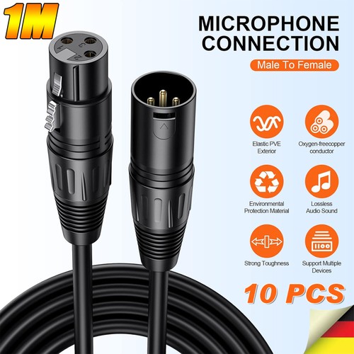 10x dmx kabel xlr pin - dmx, 1m