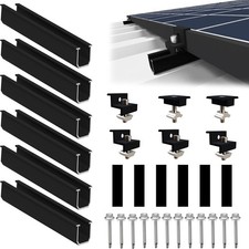 Solarmodul Halterung für 2X Module PV Halterung Montageset 12CM Schwarze Schiene