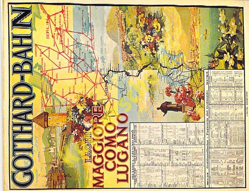 Gotthard bahn plakat - gotthard, ak