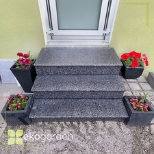 Granit Treppenstufe Tritt- Setzstufe Fliesen NEU Anthrazit geflammt viele Größen