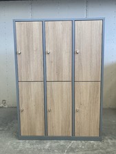 C+P Metallspind Doppelstock 6 Türen Eiche grau 120cm abschließbar