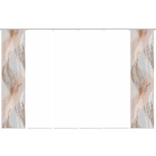 6-teiliges Schiebevorhang-Set TORRE - kupfer-weiß - je 60x245 cm blickdicht