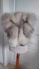 Großer dicker Silber Fuchs Pelz Kragen gefüttert