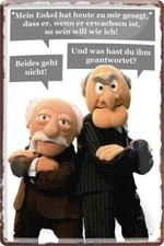 Blechschild 20x30 Muppets Waldorf & Statler Enkel will erwachsen sein Bar Kneipe