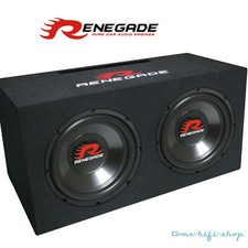 Renegade RXV-1002 2x25cm Dual-Subwoofer 1000 Watt Auto Sub Bassbox Doppel-Bass