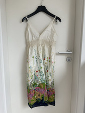 FOX WOMEN EAST VILLAGE Damen Sommer Kleid Gr. S Beige Blumen Träger Baumwolle 