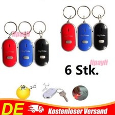 6X Schlüsselfinder Pfeifen Whistle mit LED Lampe Schlüssel Key Finder Anhänger