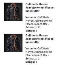 Jeansjacke  Gefüttert Herren