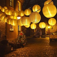 Solar LED Lichterkette Lampions Laterne Außen Beleuchtung Garten Party Lampion-