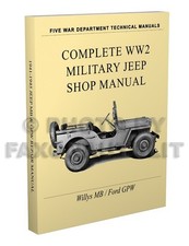 Willys MB Ford Gpw Militär Jeep Reparatur Manuell 1941-1945 Papier WW2 Shop