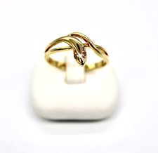 750 Schlangenring Gelbgold Ring Brillant 0,02 ct. H/ SI Damenring RW 49
