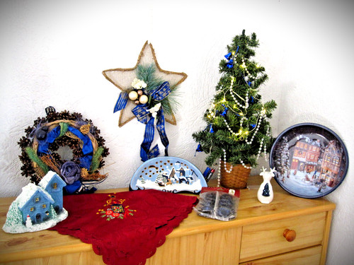 Weihnachtsdeko konvolut blau - weihnachtsdeko,
