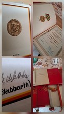 Konvolut NVA Stabsfeldwebel und ziv MA DDR Urkunden Originalunterschrift etc.