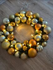 Deko Weihnachts Kranz Türkranz Adventskranz mit Beleuchtung + Christbaumkugeln