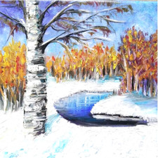 Winter landscape forest in