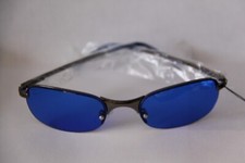 FARB BRILLE SONNENBRILLE GLÄSER BLAU RAHMEN ANTHRAZIT FARBEN AUS METALL NUR OBEN