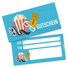 itenga Geschenk Gutschein Karte Kinoticket Postkarte zum Ausfüllen 21x10,5cm