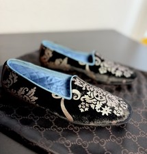 Gucci Floral Samt Loafers
