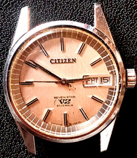 ⌚Citizen Seven Star V2 Tag Datum Edelstahl 21 Jewels Automatic*RARITÄT**LÄUFT**⌚