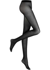 Strumpfhose 40den Glitzermuster Gr. 40/42 Schwarz Silber Damen Strumpf-Hose Neu